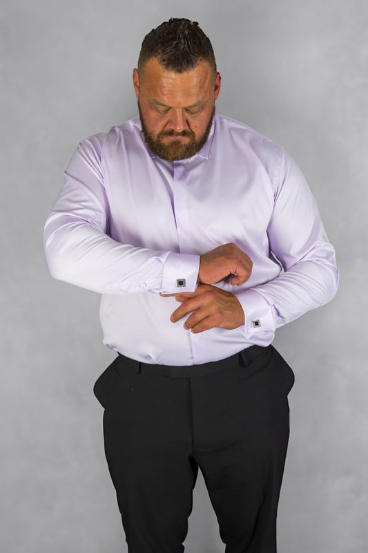 Lilac Stretch Cufflink Shirt