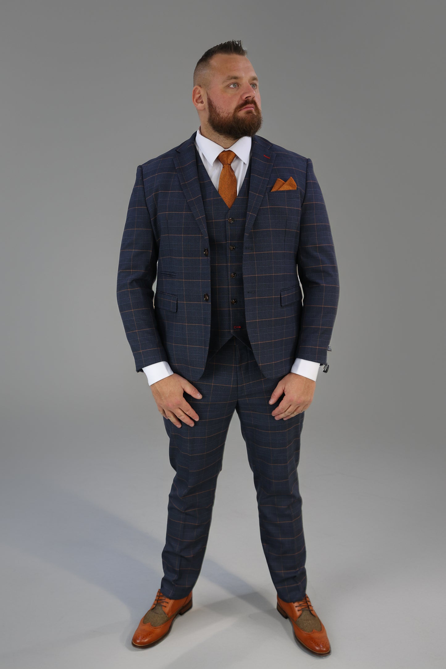 Thomas XL Check Three Piece Suit