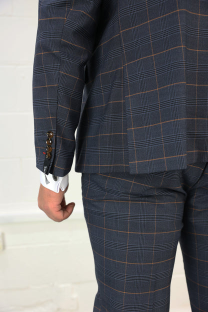 Thomas XL Check Three Piece Suit