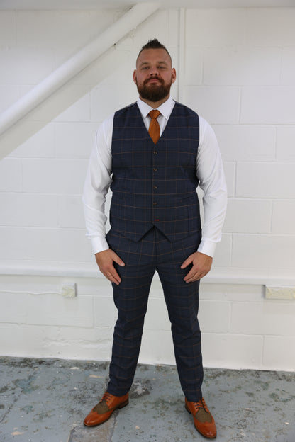 Thomas XL Check Three Piece Suit