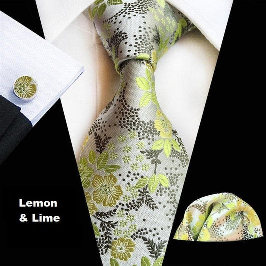 Suitbae Lemon and Lime Floral Tie