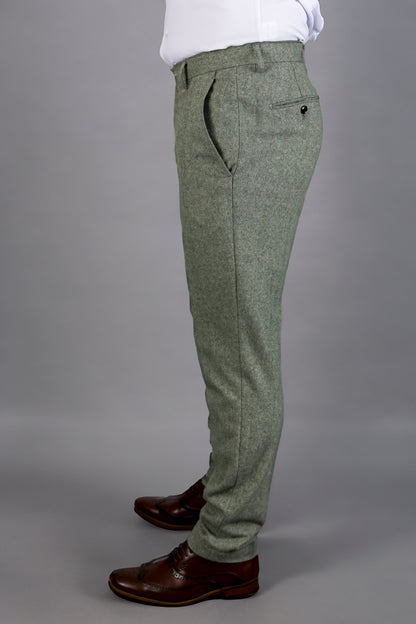 Sage Herringbone XL Three Piece Suit