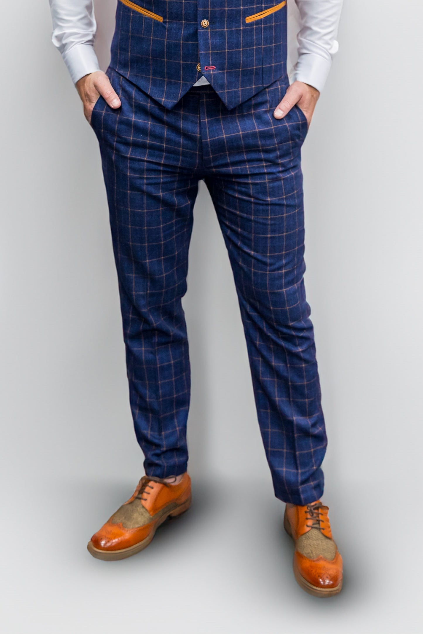 Suitbae Shelby Blue Check Trouser
