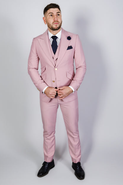 Suitbae Blush Pink Wool Three Piece Suit 🌸