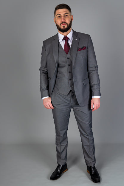 Mens Three Piece Suit Light Grey Wedding Racing Prom Groom 3 Formal Special Day