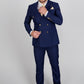 Navy Double Breasted Wool Two Piece Suit