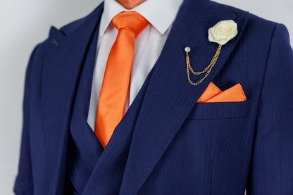 Suitbae Royal Blue Pin Three Piece Suit