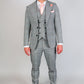 Suitbae Grey Check Wool Three Piece Suit