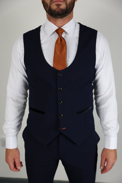 Charles Navy Waistcoat