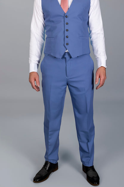 Baby Blue 100% Wool Three Piece Suit