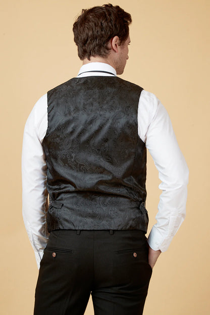 Marc Darcy Black Velvet Waistcoat