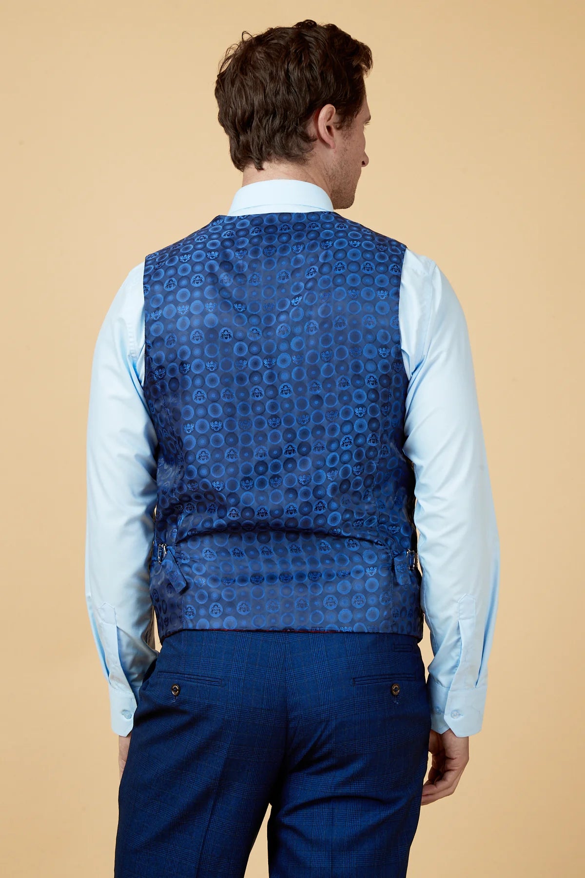 Marc Darcy Royal Blue Check Three Piece Suit