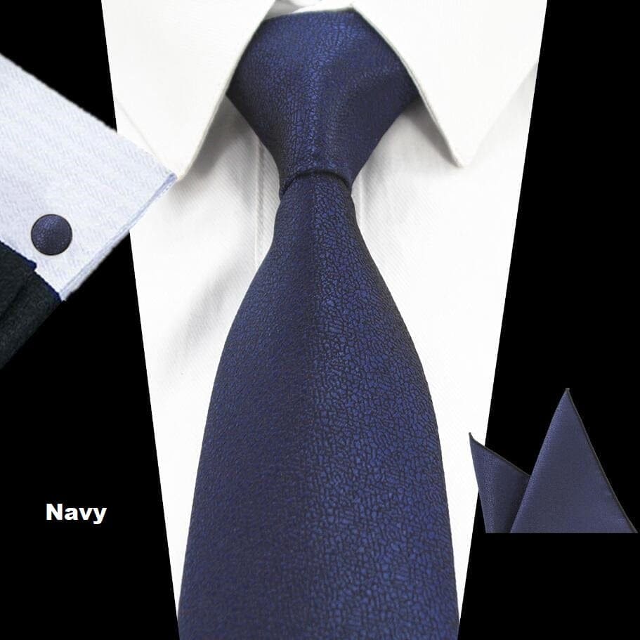 Suitbae Navy Blue Solid Tie