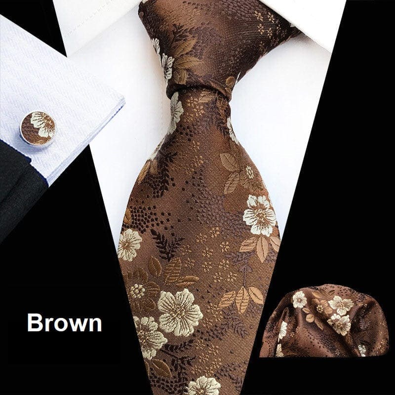 Suitbae Brown Floral Tie