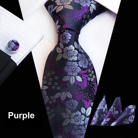 Suitbae Purple Floral Tie