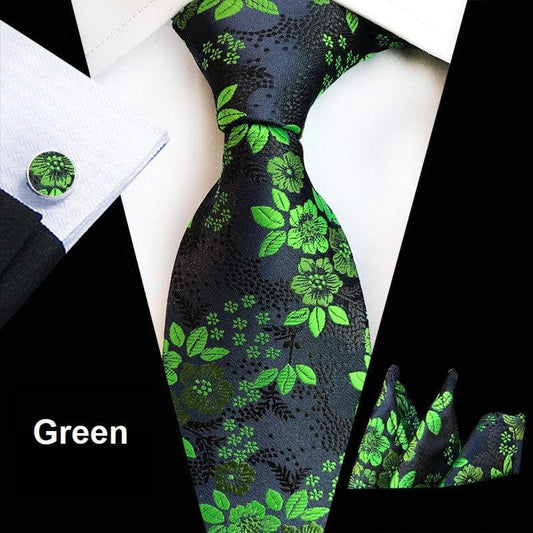 Suitbae Green Floral Tie