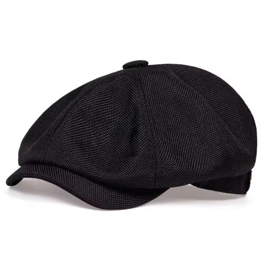 BlackLinen Flat Cap