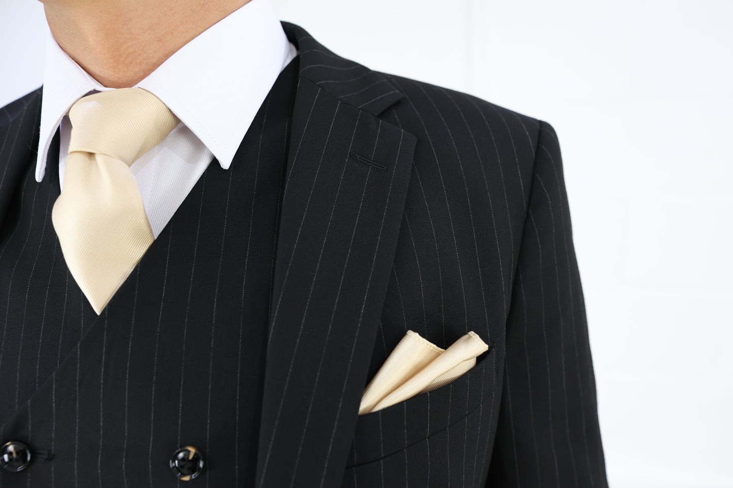 Black Pinstripe Three Piece Suit