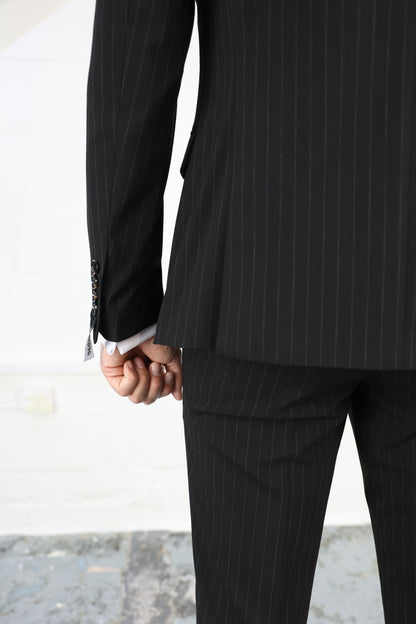 Black Pinstripe Three Piece Suit