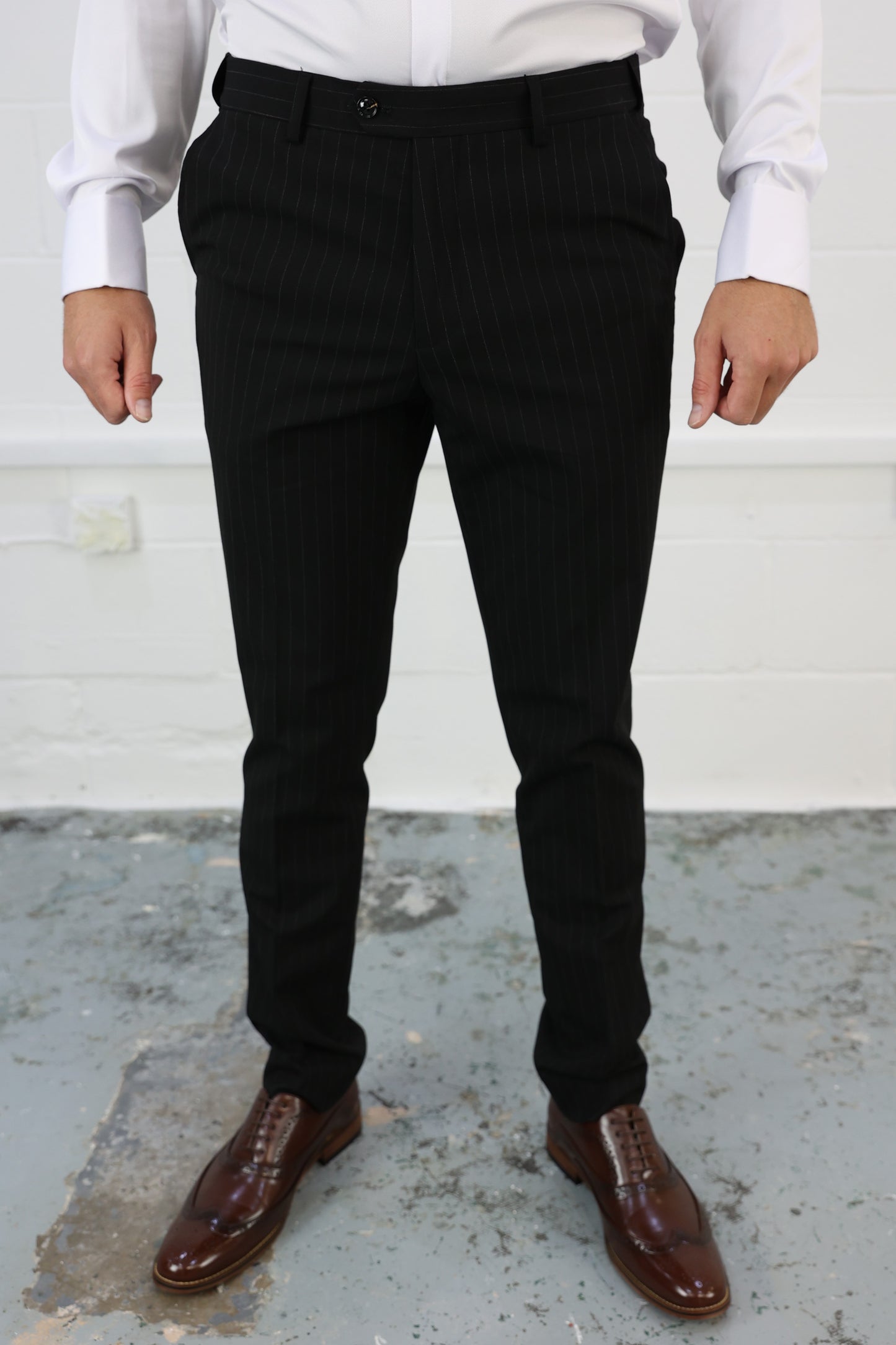 Black Pinstripe Stretch Trouser