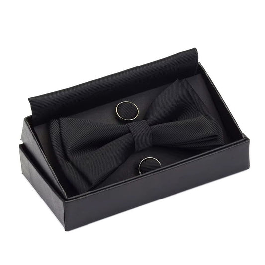 Black Bow Tie Set