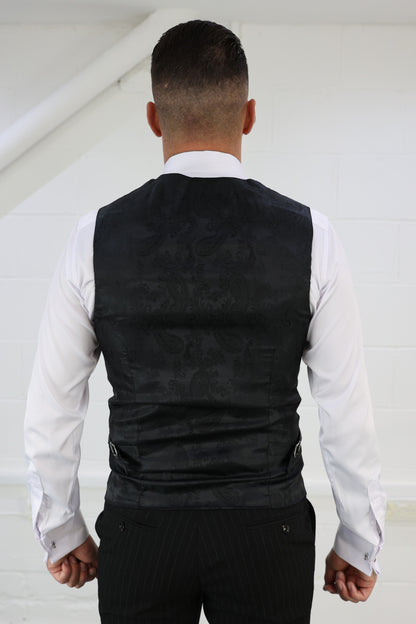 Black Pinstripe Waistcoat