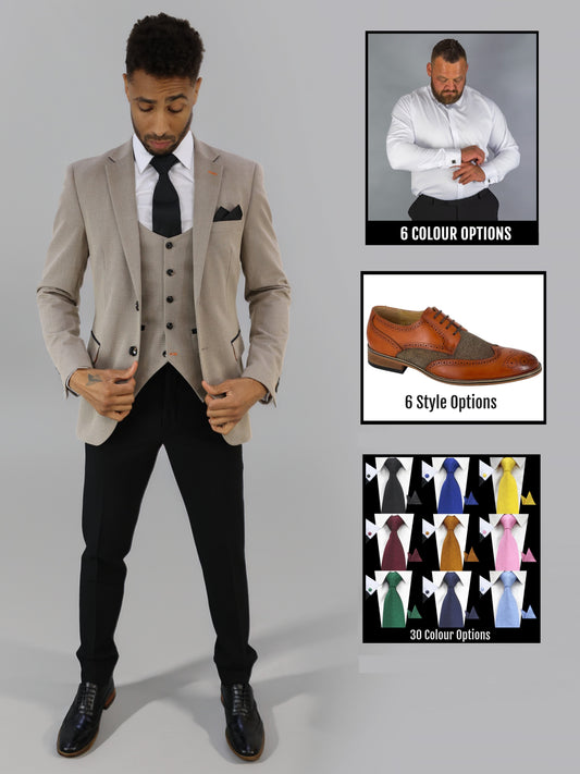 Charles Beige Contrast Bundle