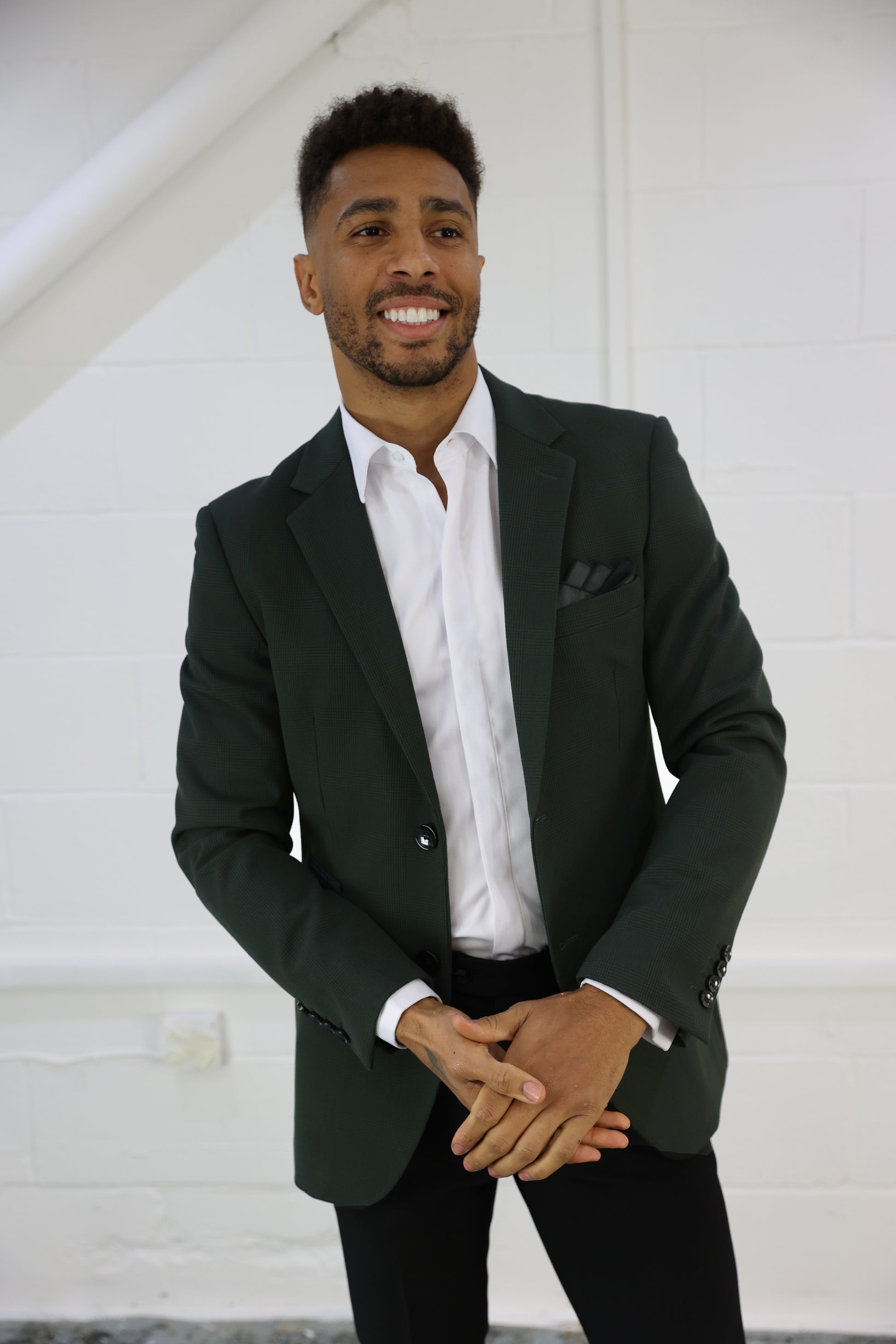 Charles Green Blazer Sophisticated Dark Green Check Design SUITBAE.COM Charles Green Blazer Sophisticated Dark Green Check Design SUITBAE.COM