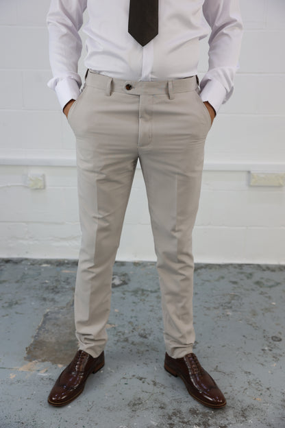 Kian Stone Beige Stretch Trouser