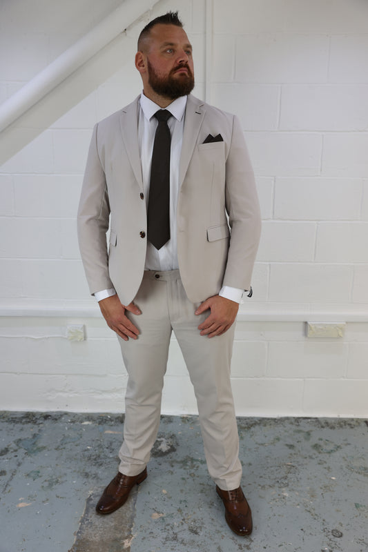 Kian Stone Beige Two Piece Suit