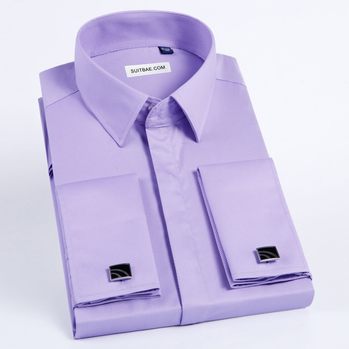 Lilac Hidden Button Cufflink Shirt & Cufflinks