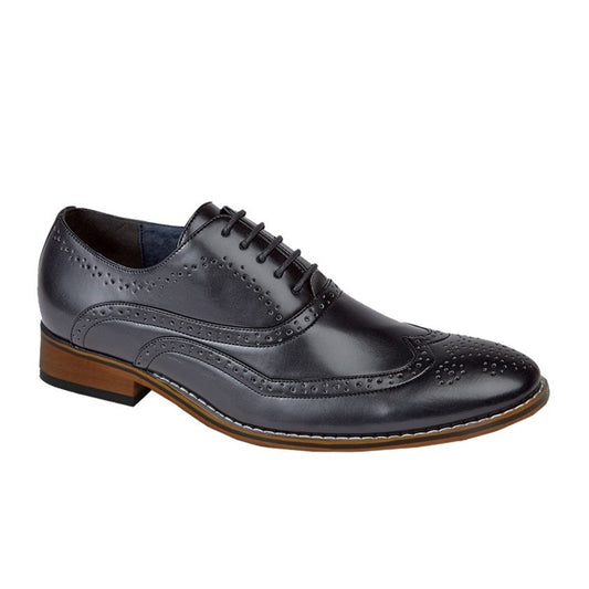 Solid Black Leather Brogue