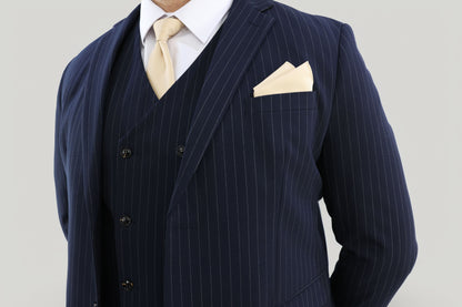 Navy Pinstripe XL Three Piece Suit