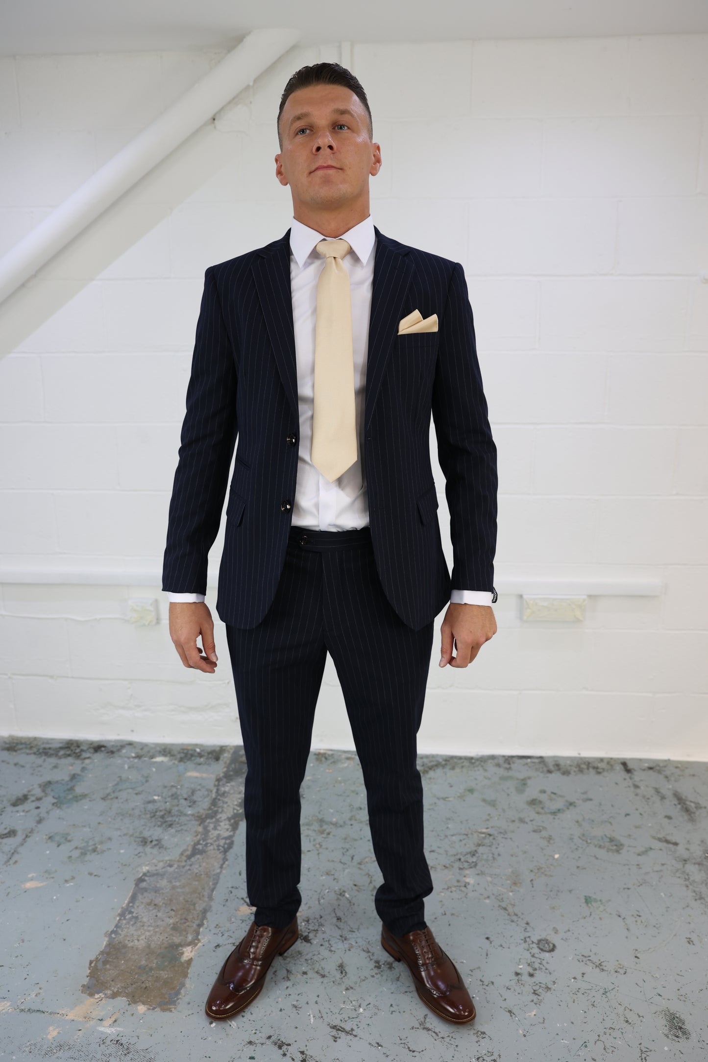 Navy Pinstripe Two Piece Suit