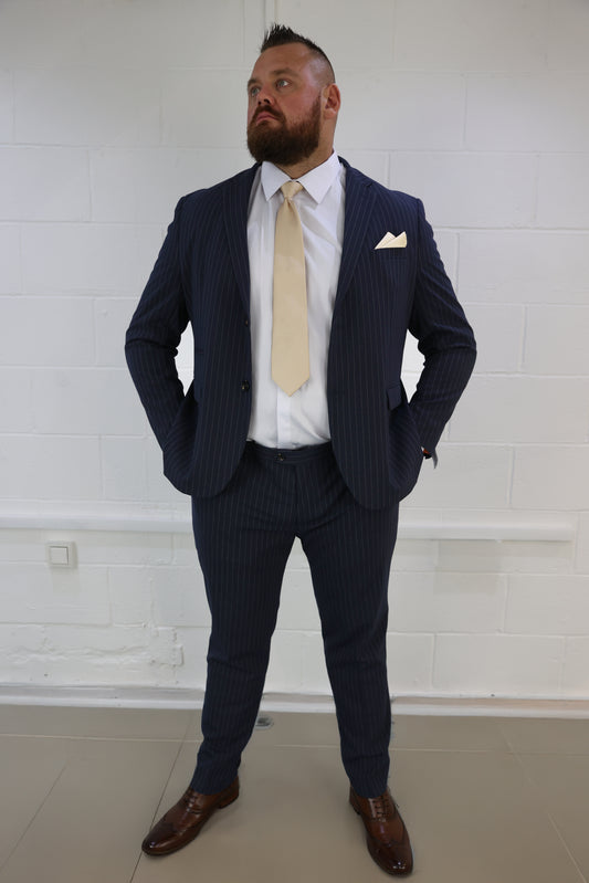 Navy Pinstripe Two Piece Suit