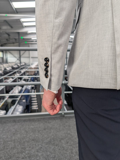 HARRY Light Grey Contrast Navy Three Piece Suit