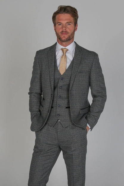 Paul Andrew Charcoal Three Piece Suit