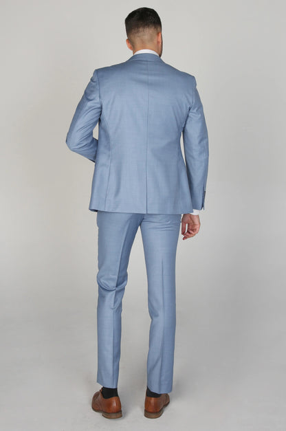 Paul Andrew Charles Light Blue Three Piece Suit