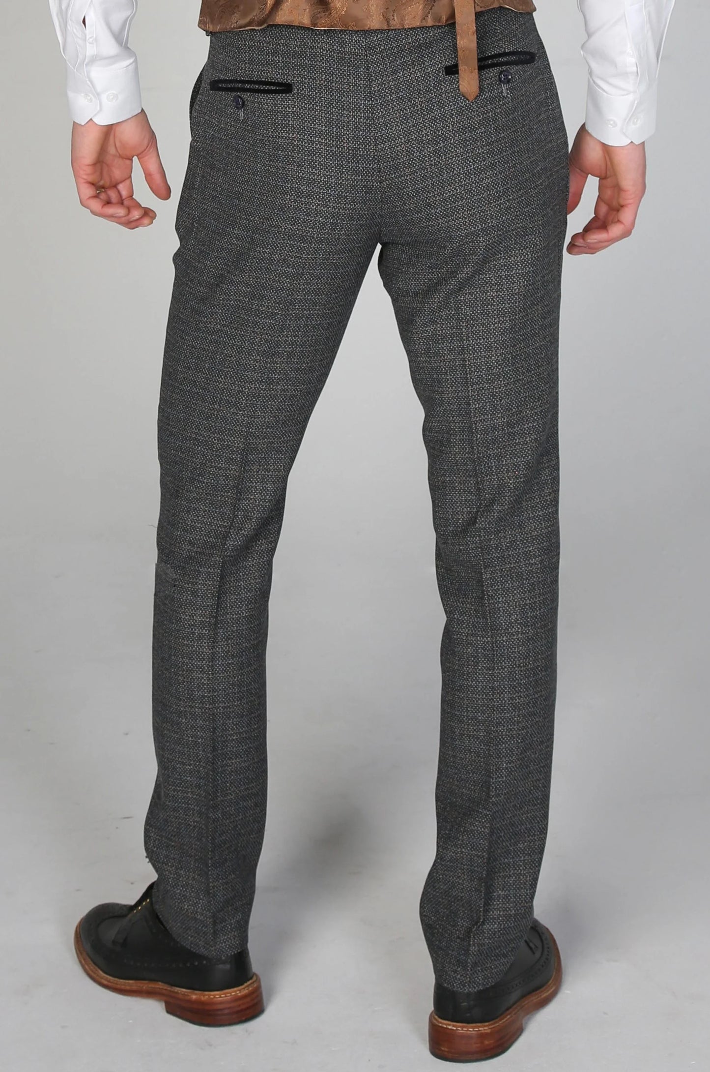 Paul Andrew Charcoal Tweed Trouser