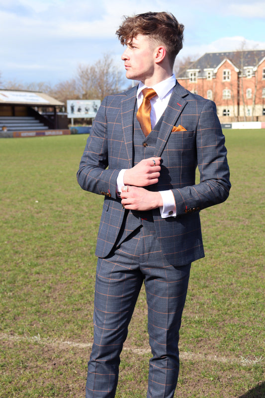 THOMAS THREE PIECE CHECKED SUIT