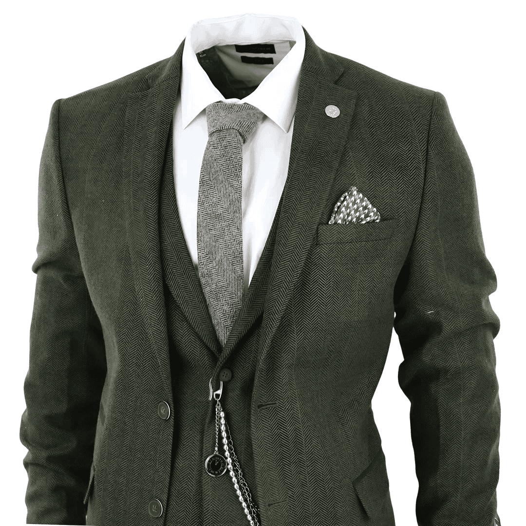Knighthood Green Check Tweed Three Piece Suit