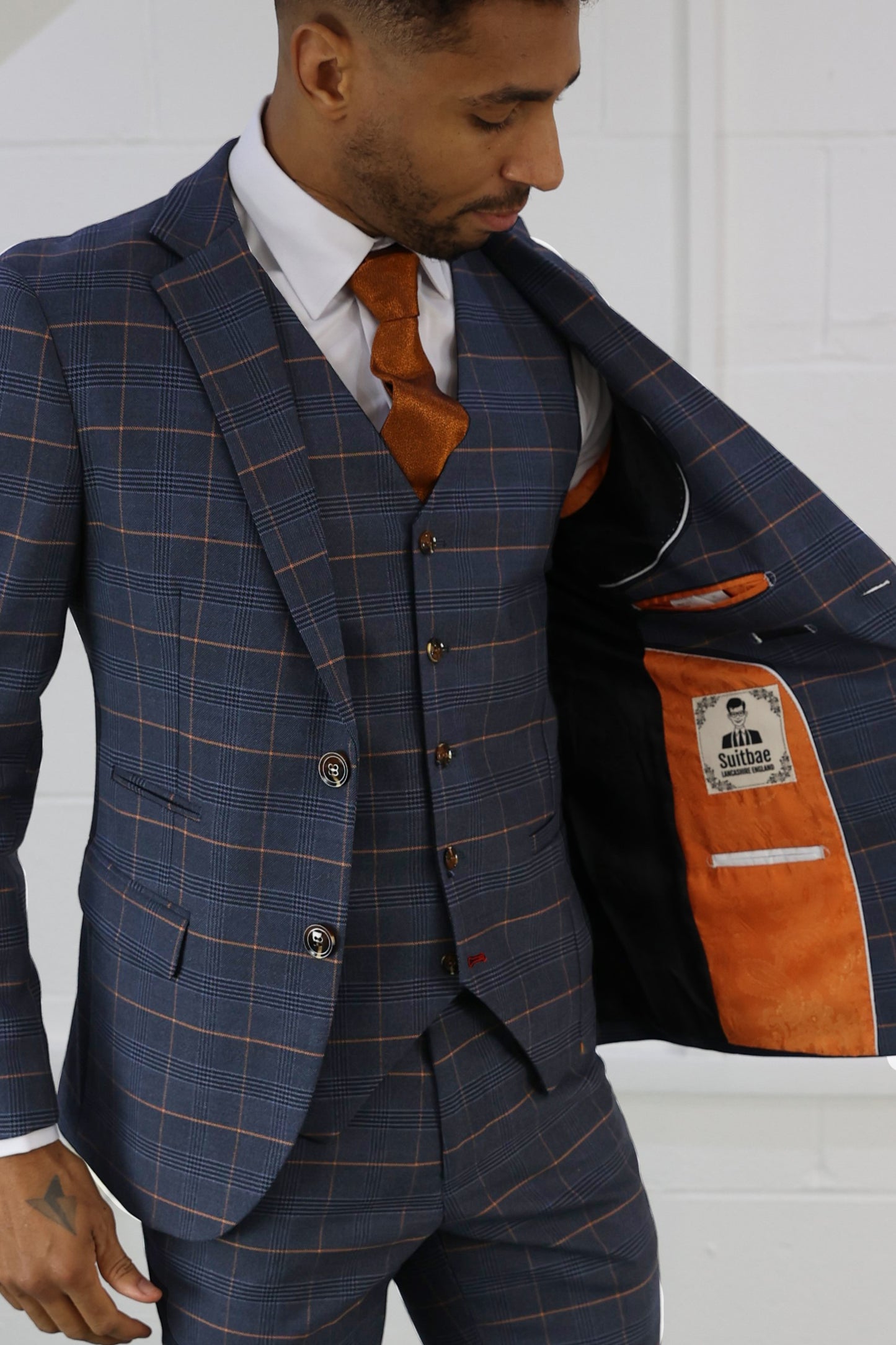 Thomas Check Three Piece Suit