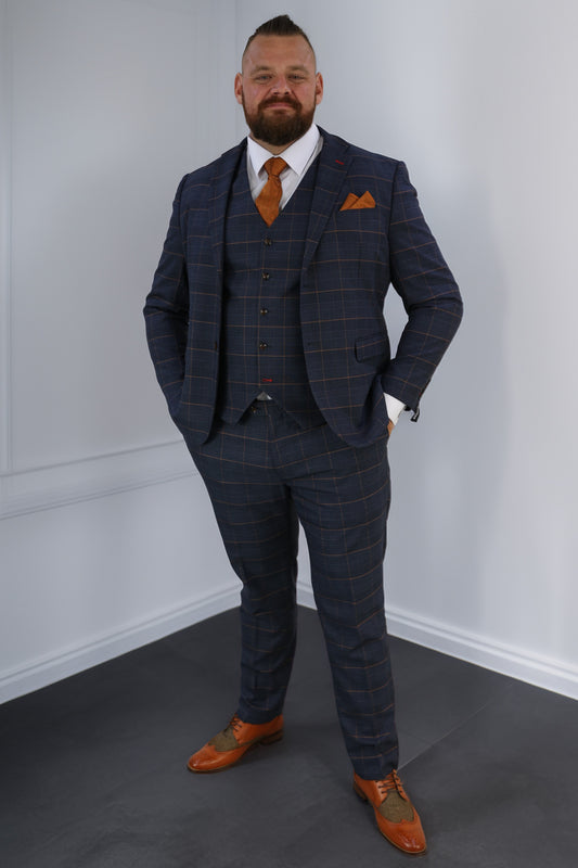 Thomas XL Check Three Piece Suit