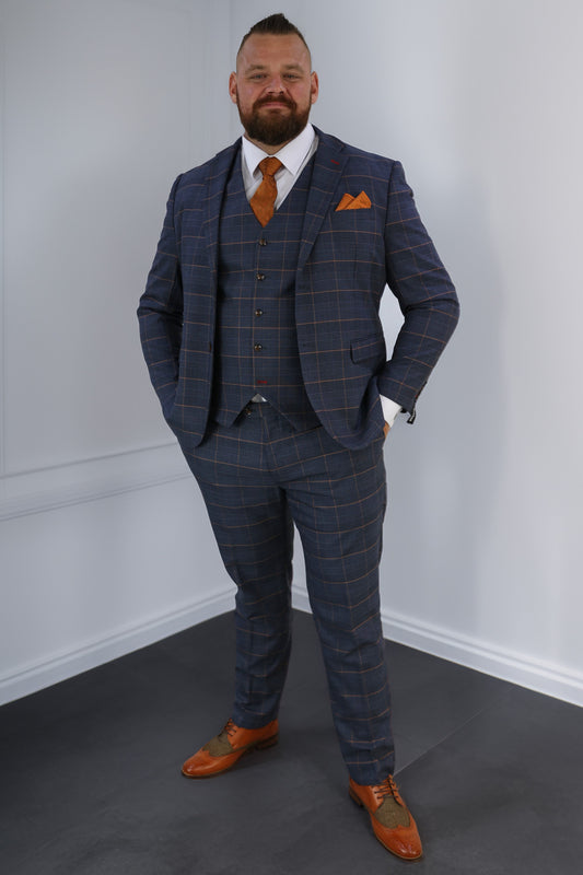 Thomas XL Check Three Piece Suit