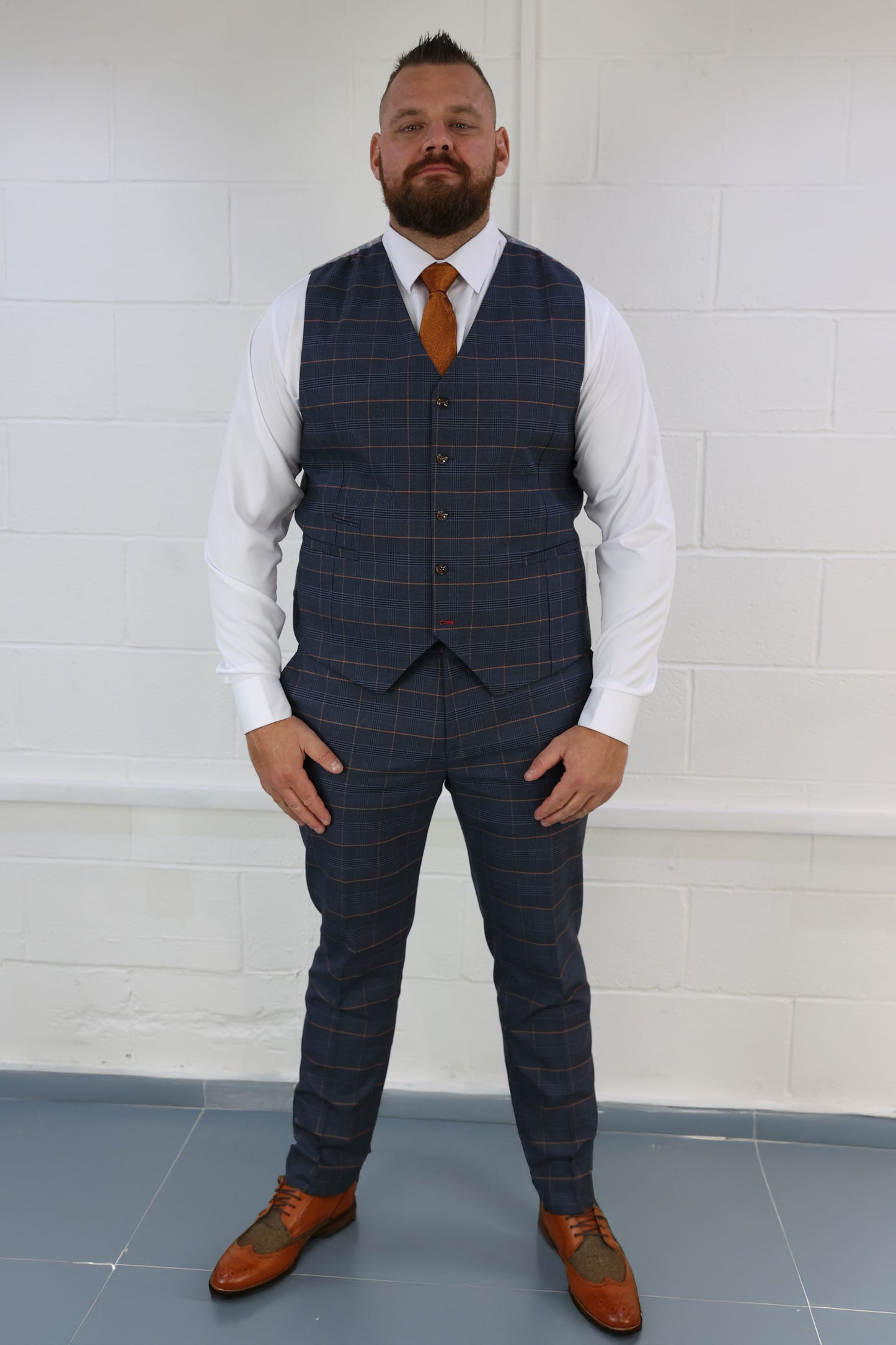 Thomas XL Check Three Piece Suit