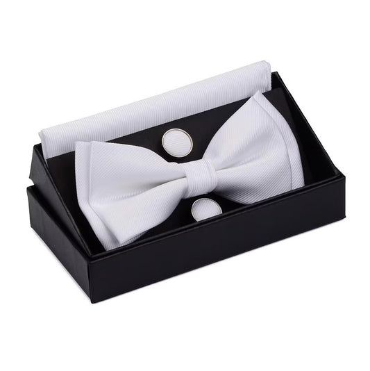 White Bow Tie Set