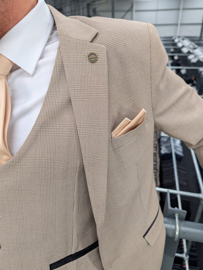 Charles Beige Three Piece Suit