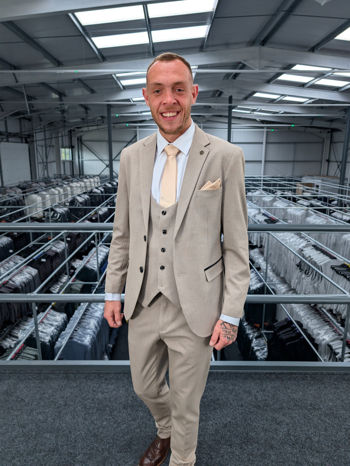 Charles Beige Three Piece Suit