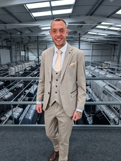 Charles Beige Three Piece Suit