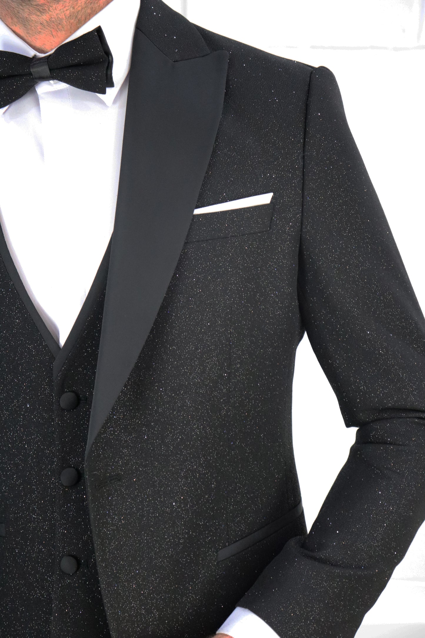 Black Sparkly Three Piece Tuxedo